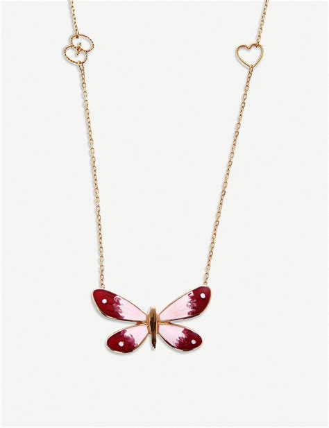 gucci flora necklace|gucci butterfly necklace 18k.